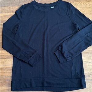 🐞Loft black modal/poly blend long sleeve top. Size S.